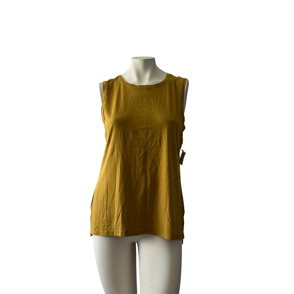 Core IO Women's Brown Green Tank Top Medium Round Neck Sleeveless Top New